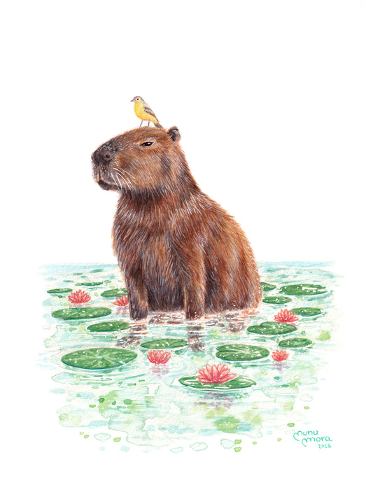 Capibara Acuarela Obra Original