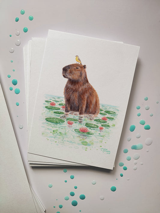 Capibara Acuarela Obra Original