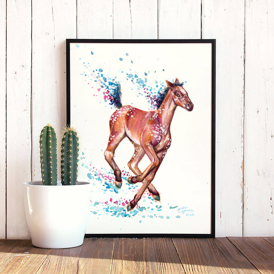 Potro Appaloosa Acuarela Obra Original